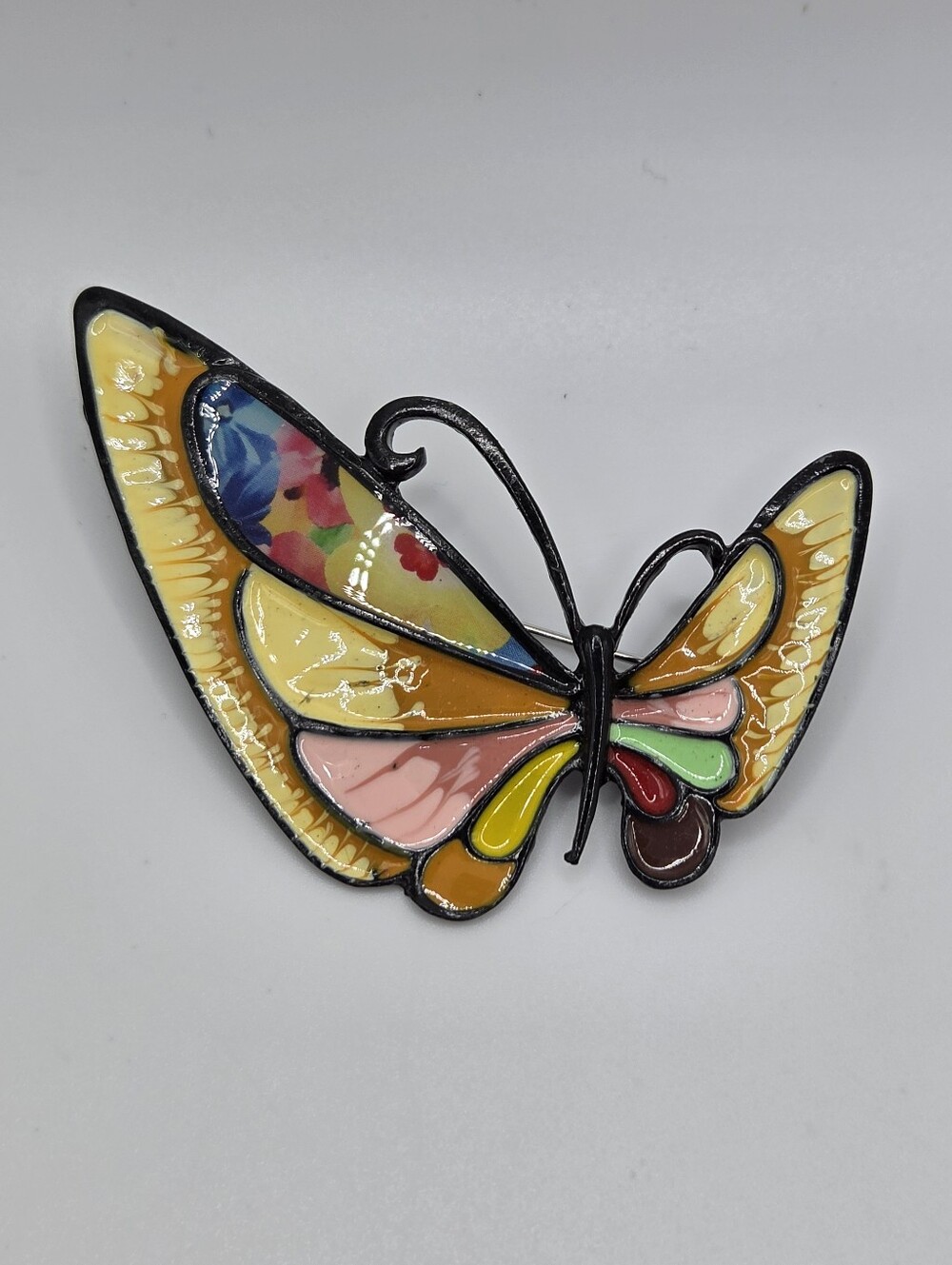 Colorful Butterfly Brooch Floral Asymmetric Statement Pin New Summer Mulicolored